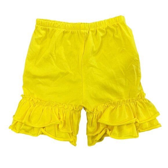 Girls Sz 3 Bright Yellow Ruffle Shorts - Picture 2 of 3